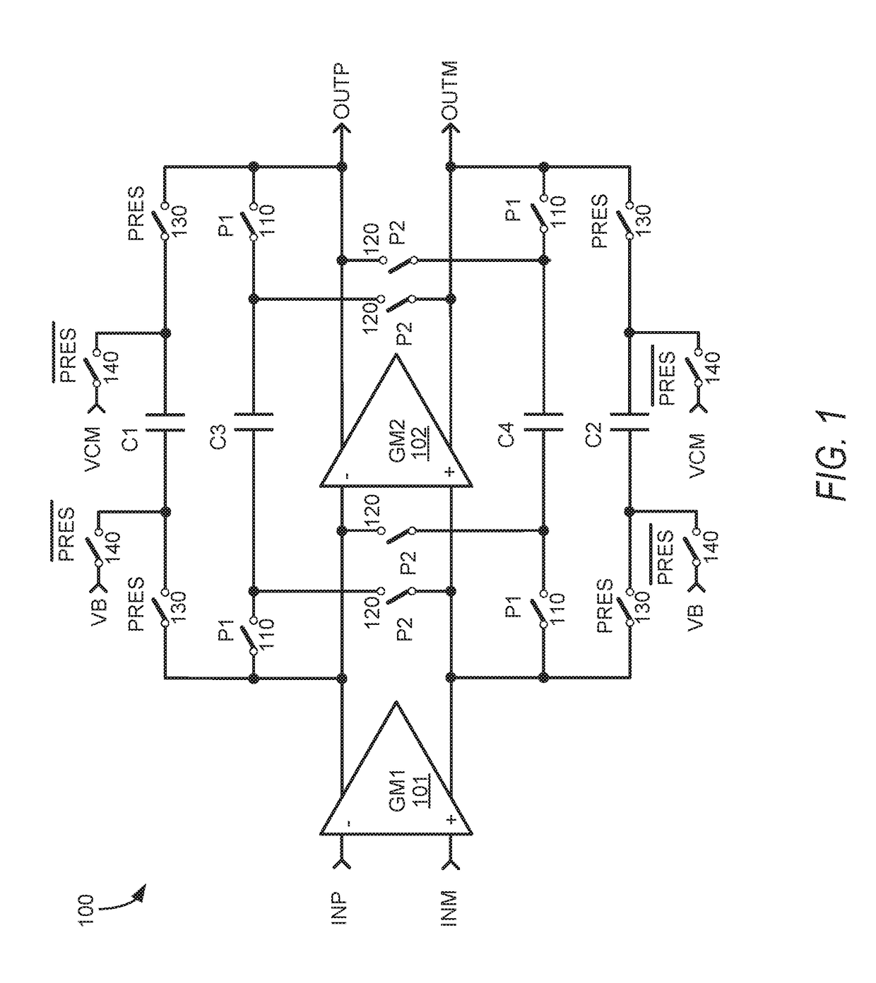 Fast settling capacitive gain amplifier circuit