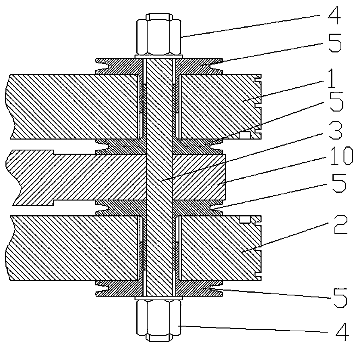 Replacement method of inter-electrode insulating sleeve of generator collector ring
