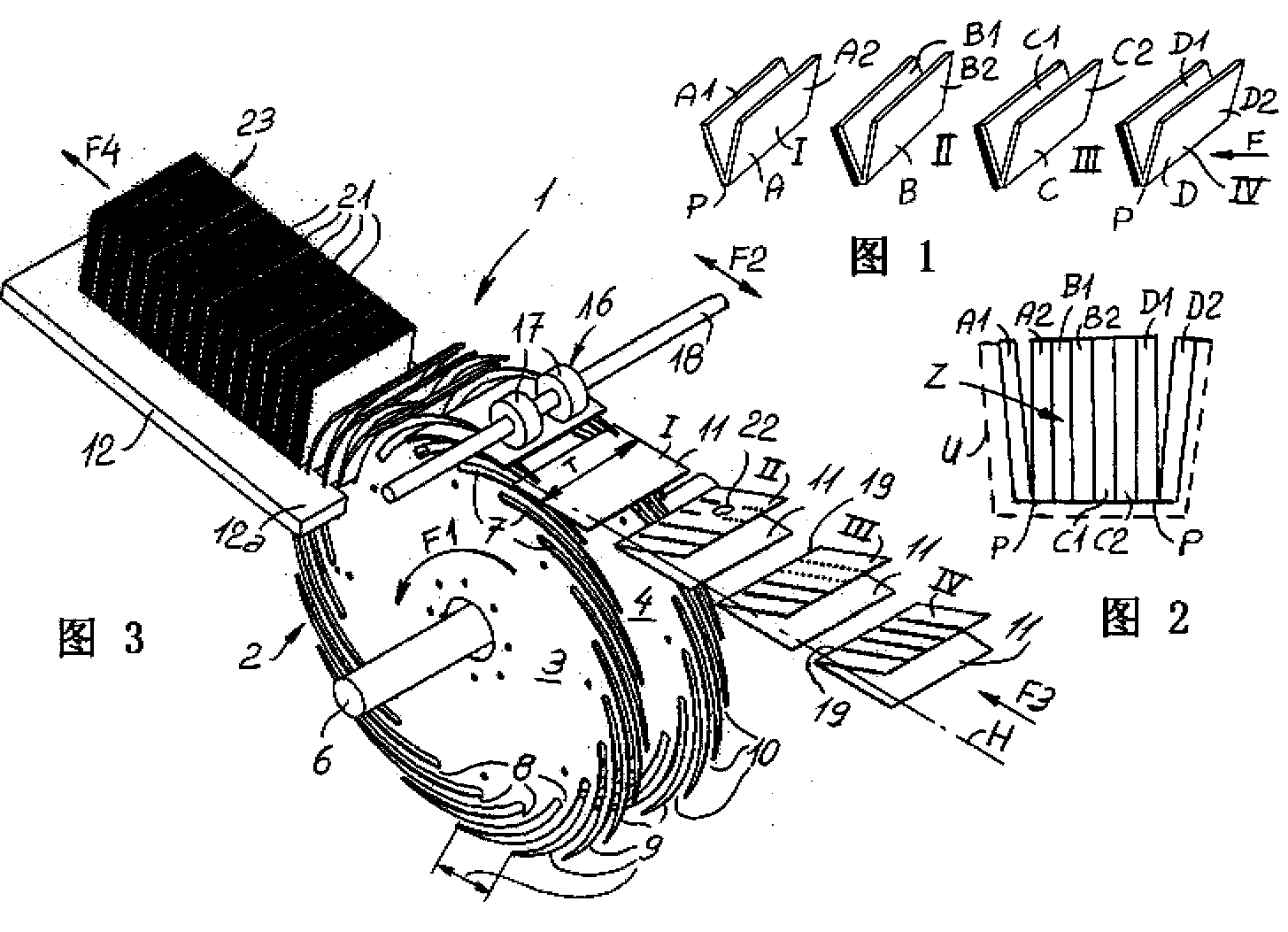 Device for forming book blocks with two by two glued internal pages and method for formation thereof