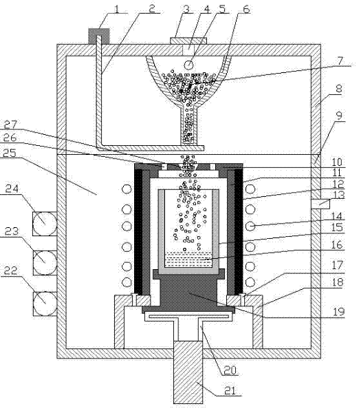 Method and equipment for removing phosphorus and metal impurities in ganister sand through vacuum induction melting
