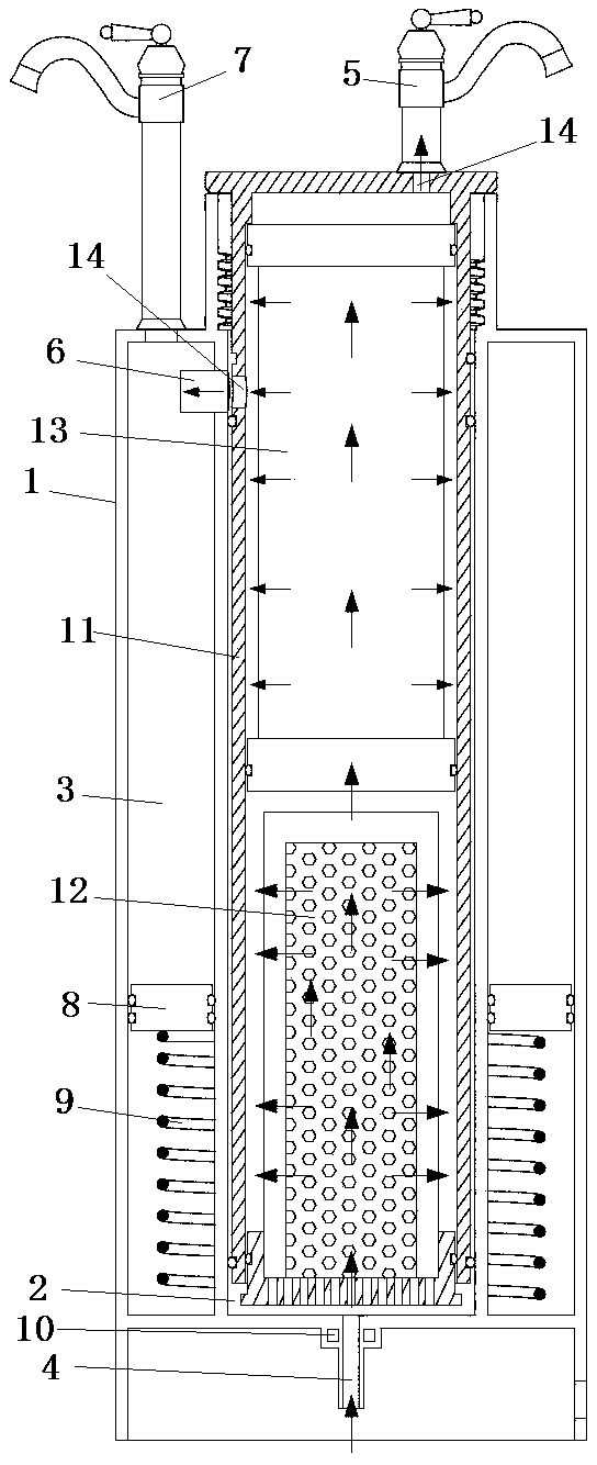 Pressure water storage tank with water purification function and using method thereof