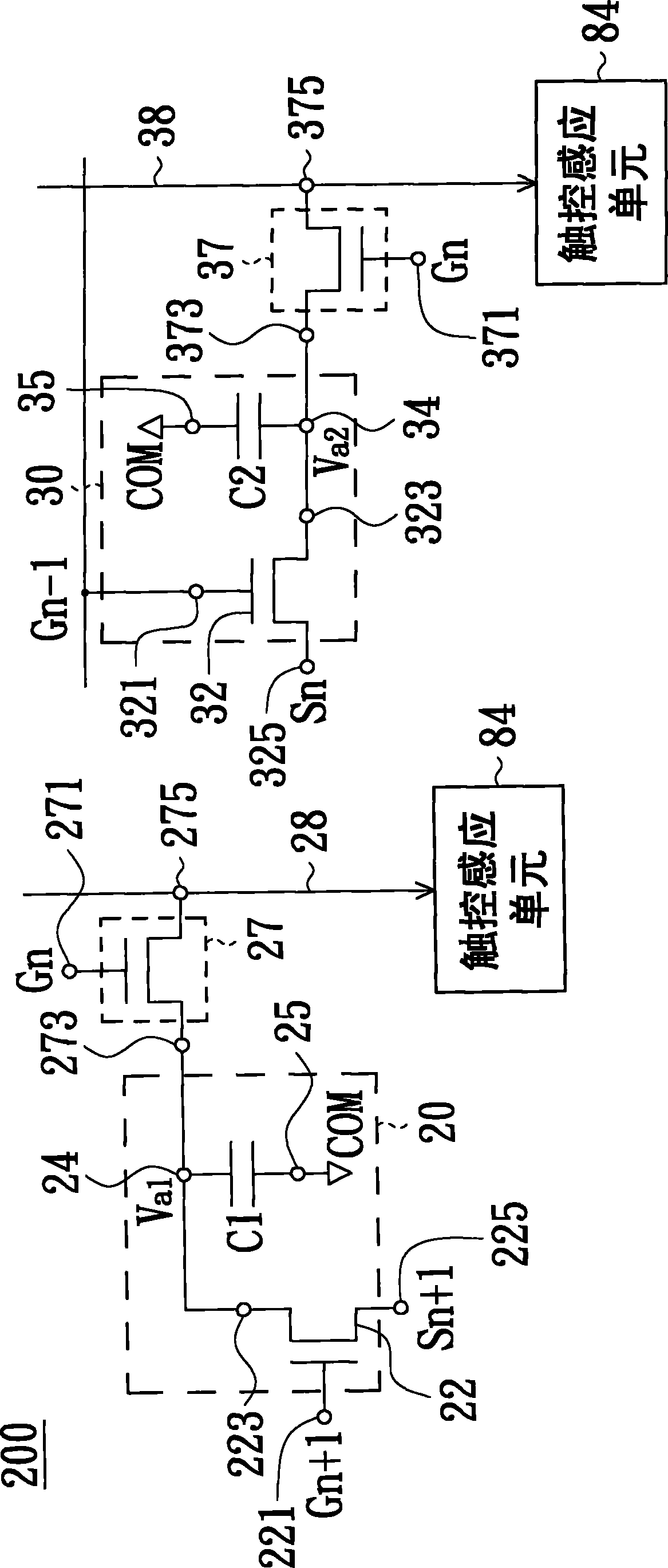 Light sensing type touching and controlling circuit and liquid crystal display thereof