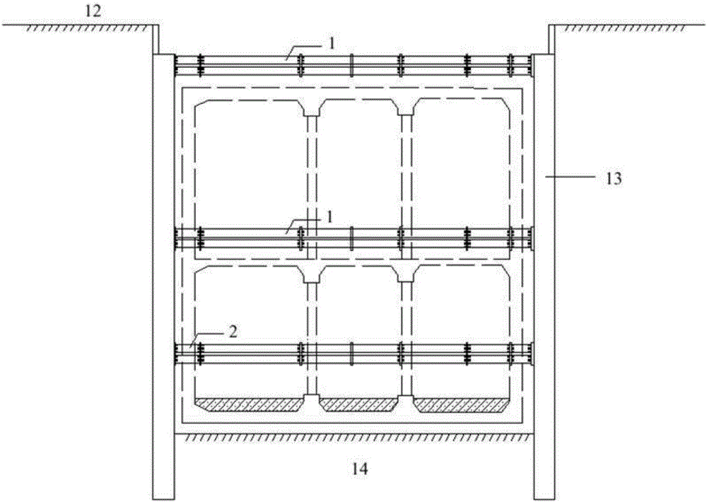 Assembled type three-combined-round-steel-pipe concrete inner support structure and manufacturing method