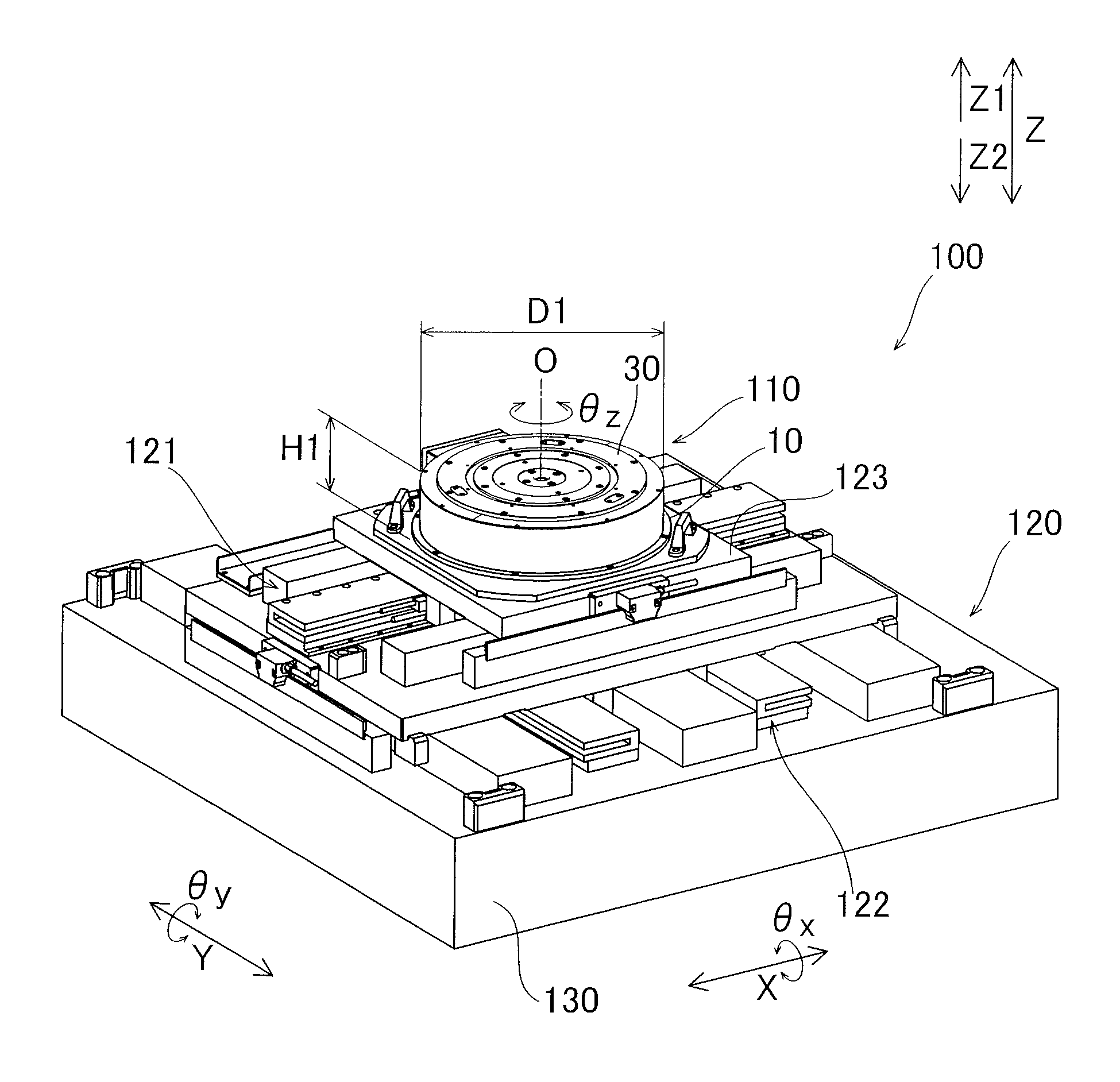 Theta z drive apparatus and stage apparatus
