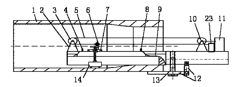 Device and method for measuring contour line of pipe wall thickened section of drill rod