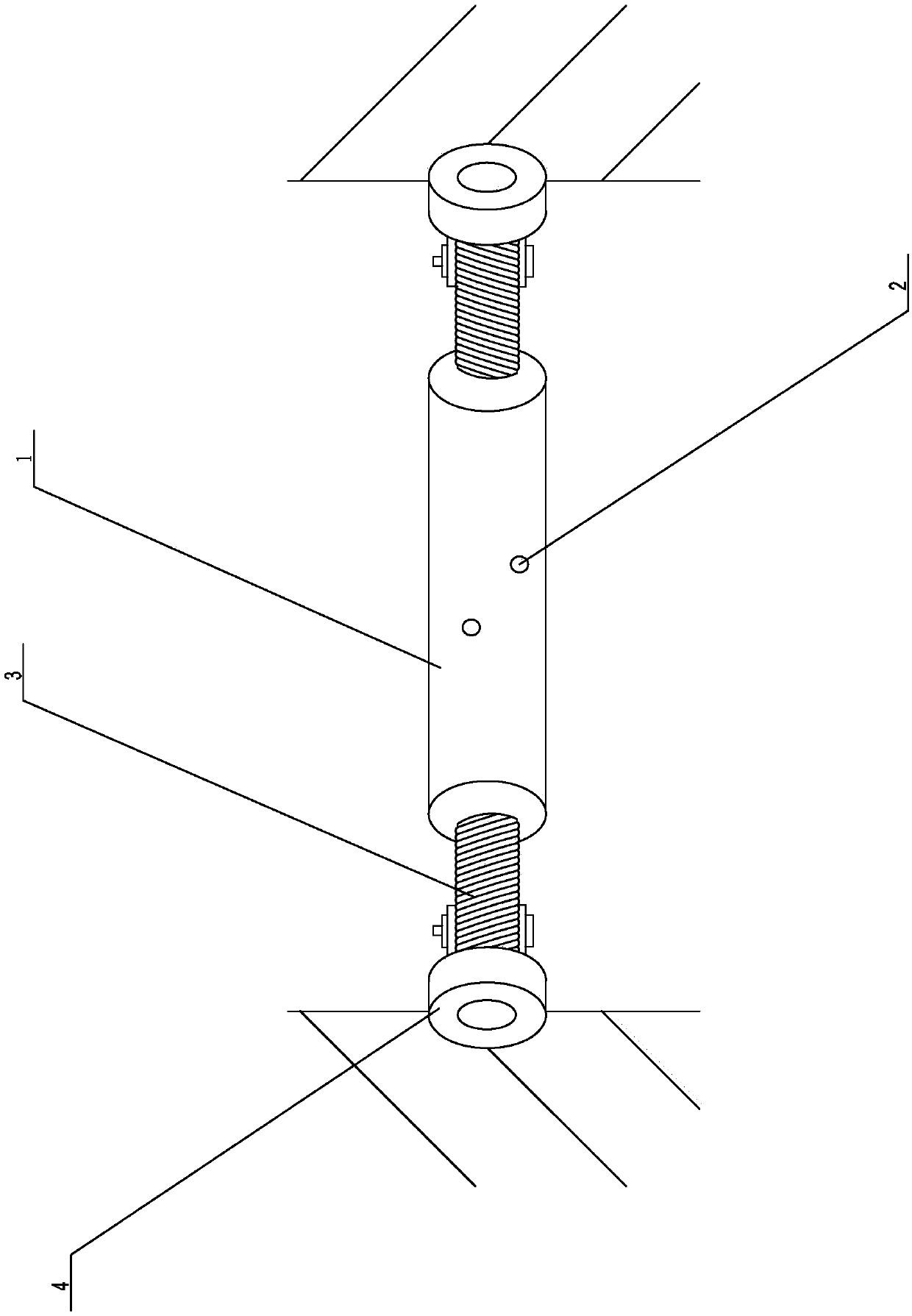 Middle supporting device capable of achieving length self-adaptation