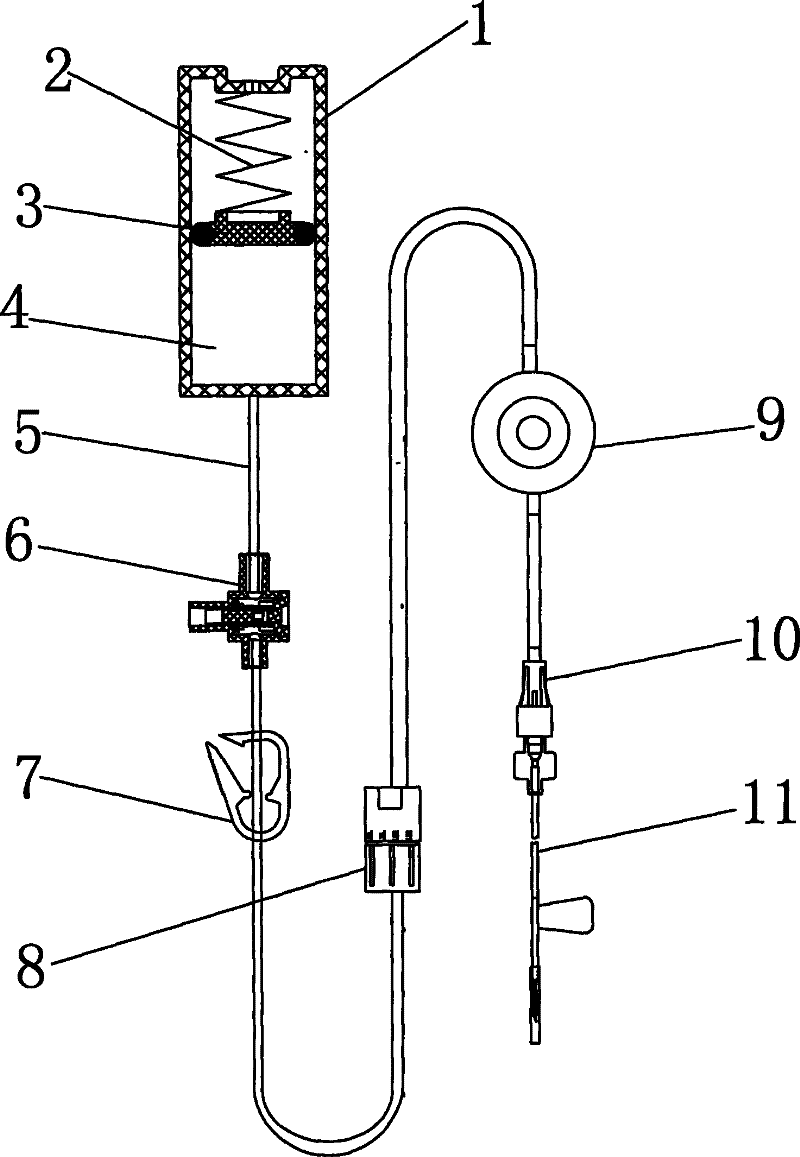 Infusion apparatus with elastic device