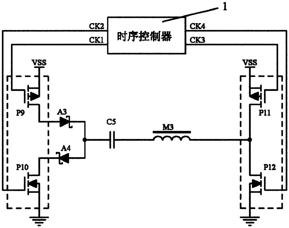 A pulse excitation circuit of a DC and low frequency magnetic signal testing device