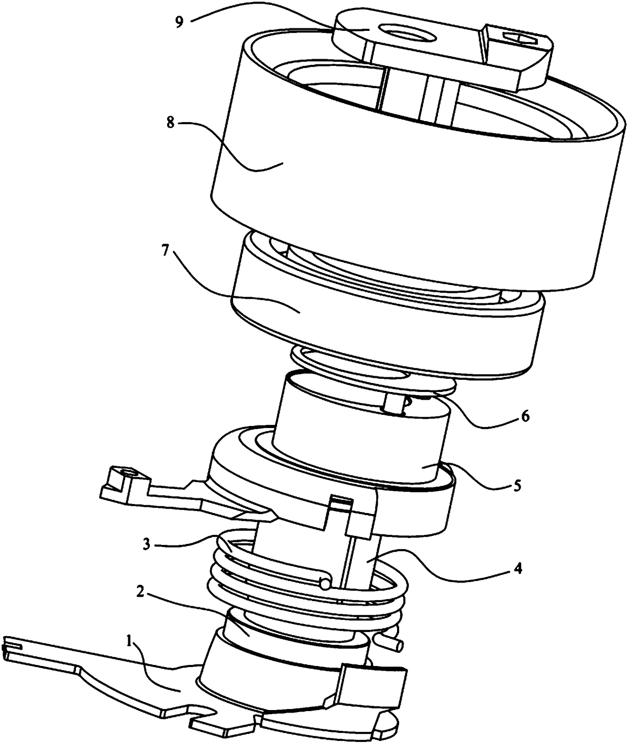 Variable-stiffness double-arm automatic tensioner