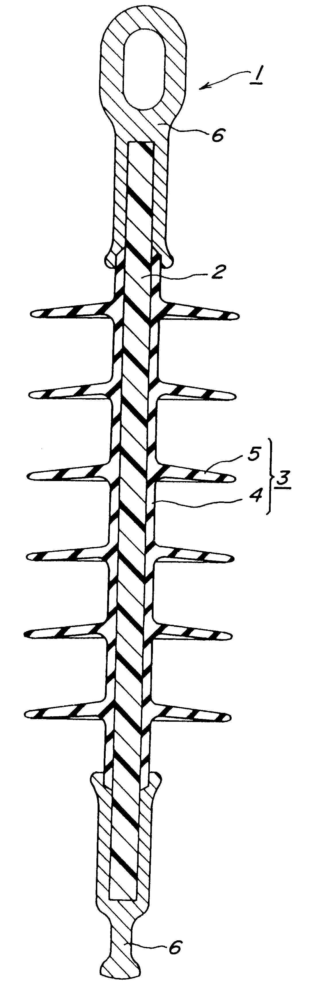 Method of detecting overcoating rubber flowed in space between core member and securing metal fitting of polymer insulator