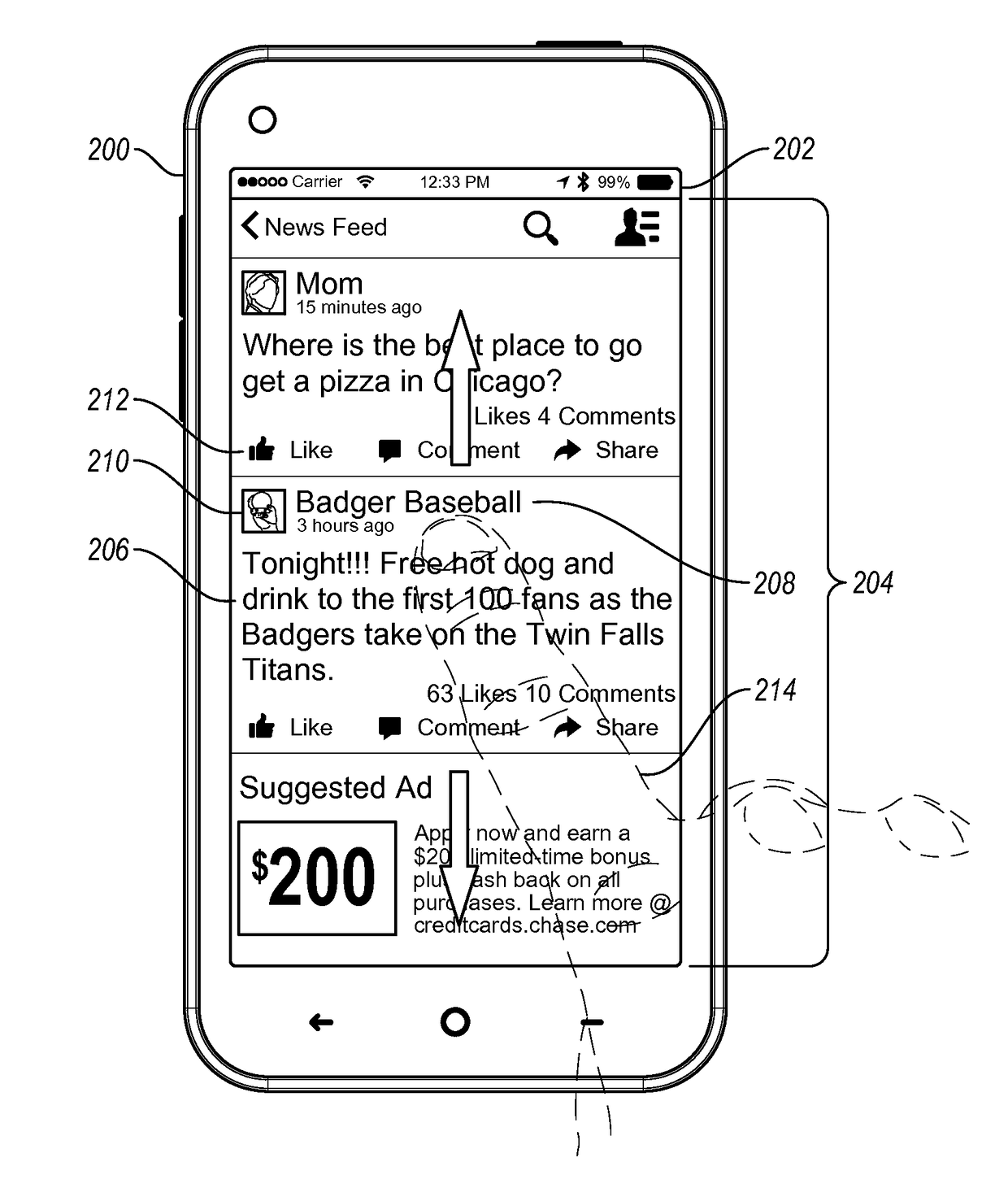 Navigating through content items on a computing device