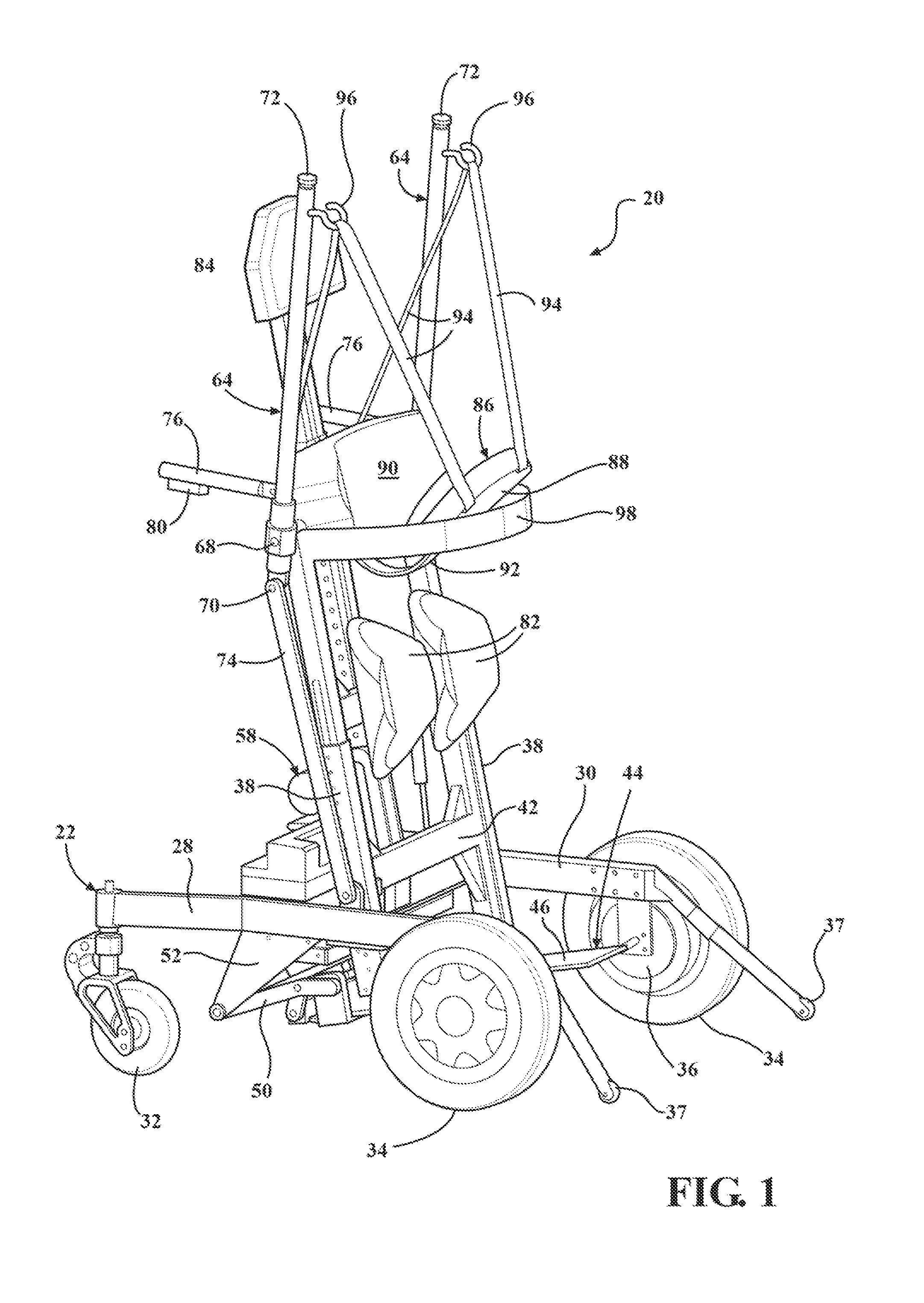 Standing mobility and/or transfer device