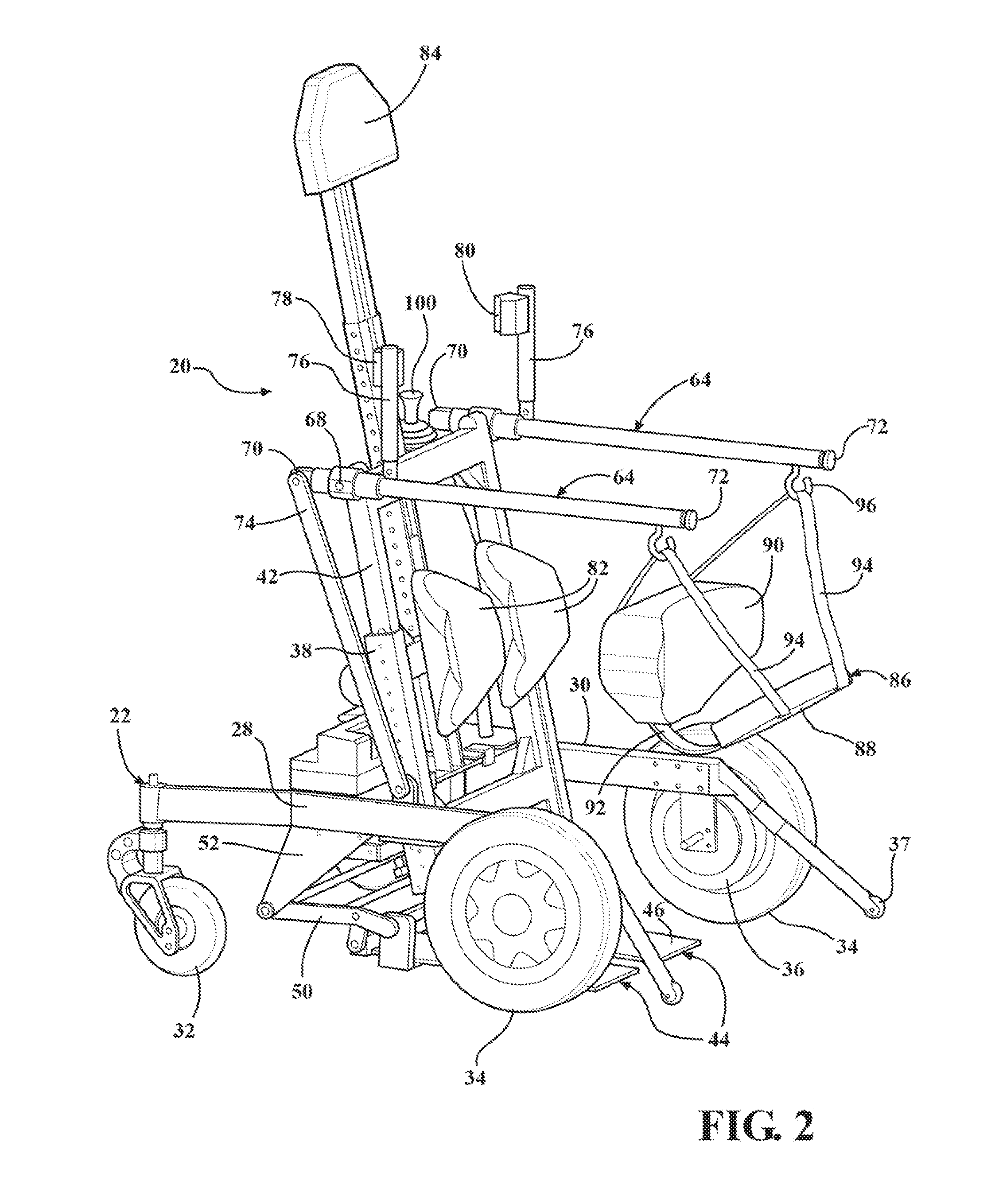 Standing mobility and/or transfer device
