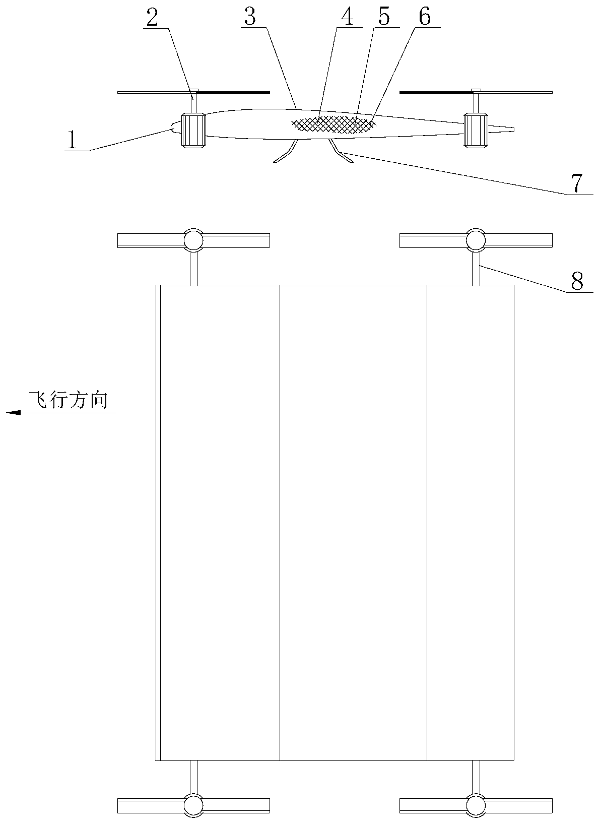 Four-axis rotor wing tilting rotor wing solar unmanned aerial vehicle