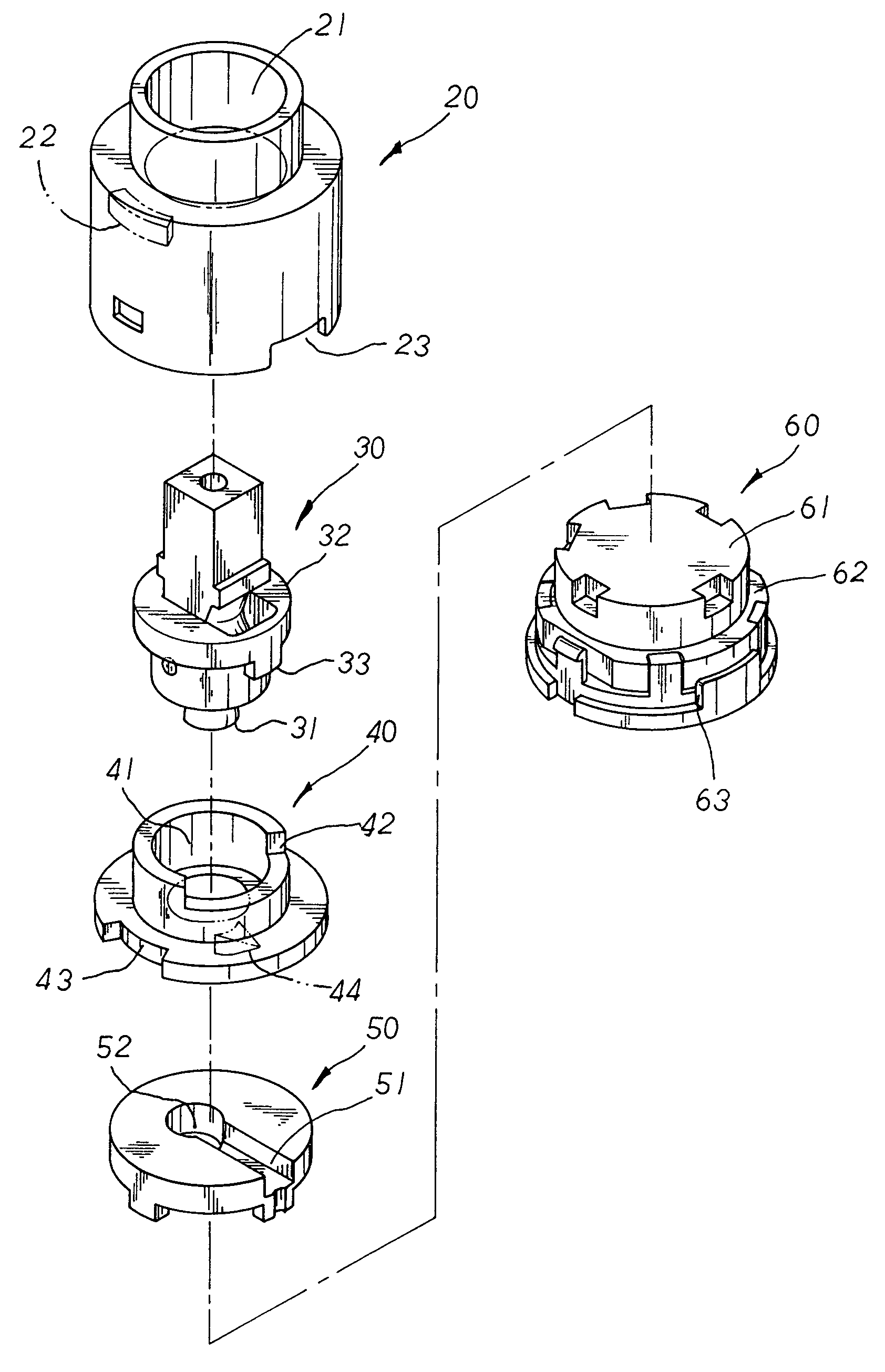 Valve core for single handled faucet