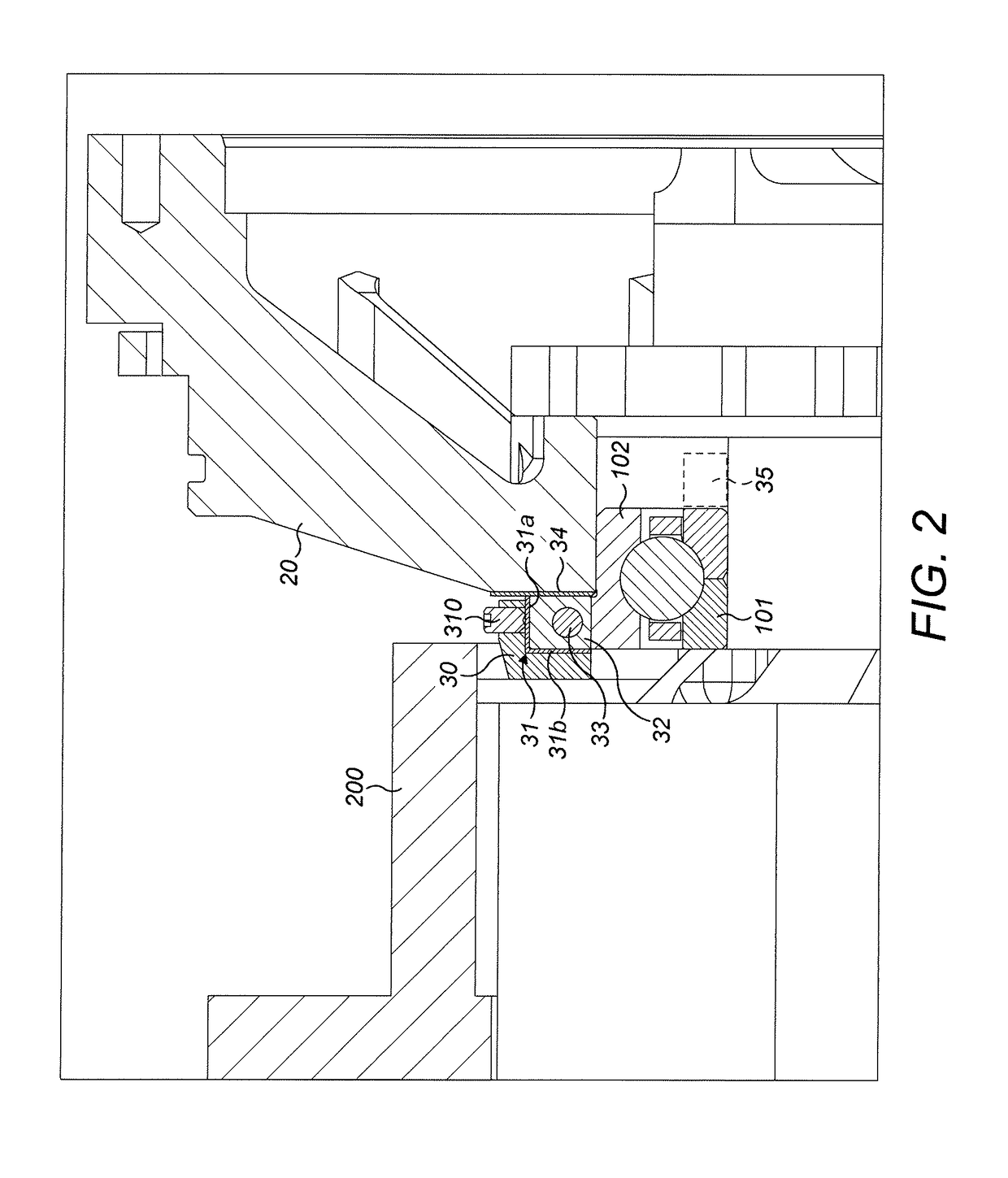 Rotor bearing temperature sensor