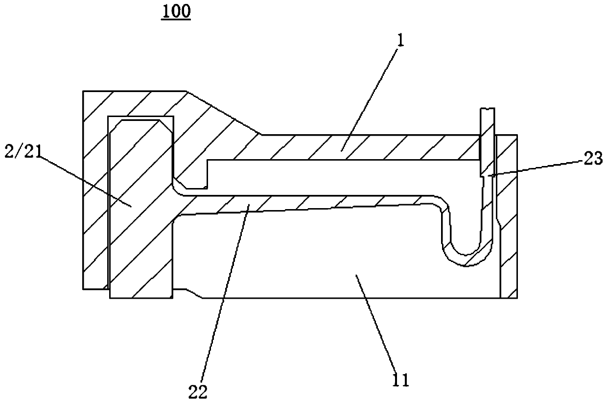 Inner arc type variable cross-section L-shaped terminal electrical testing fixture