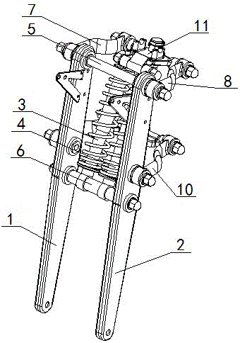 A motorcycle front shock absorber