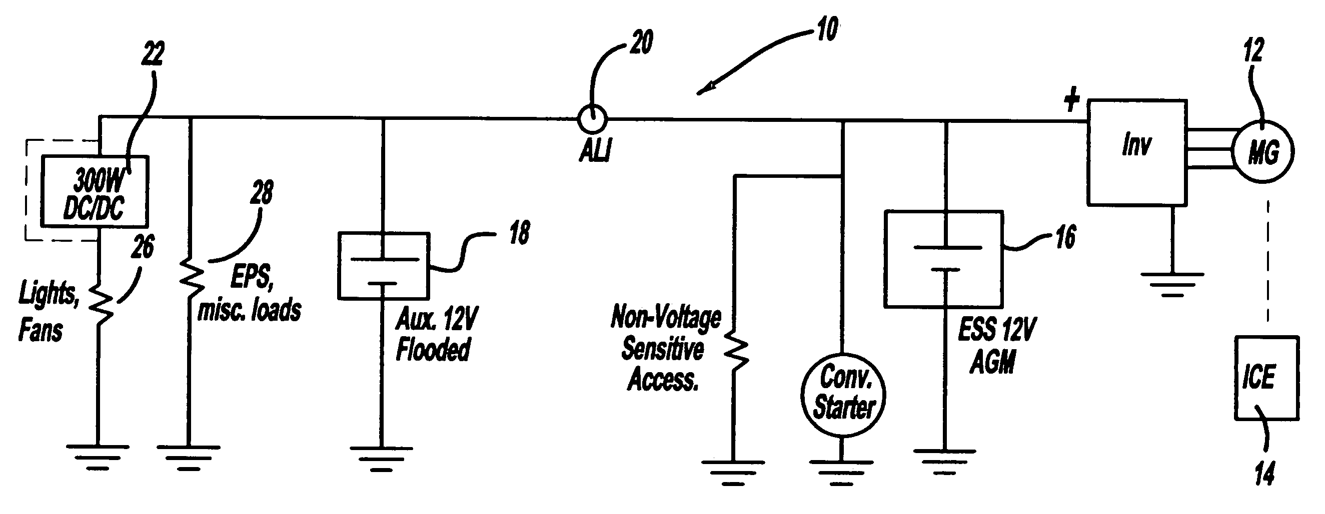 Electric power control system for a hybrid vehicle