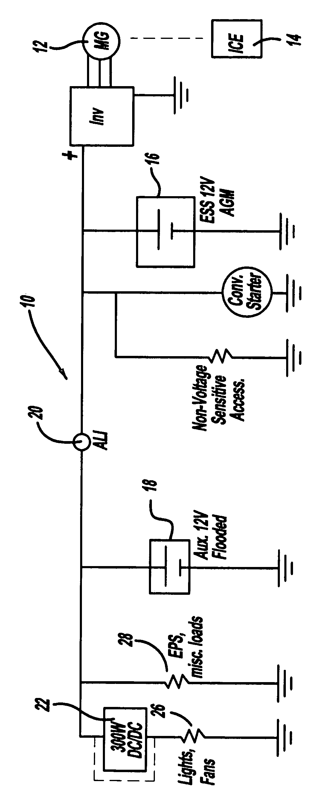 Electric power control system for a hybrid vehicle