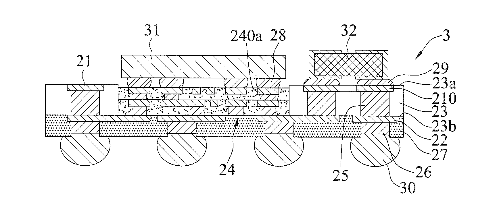 Packaging module and substrate structure thereof