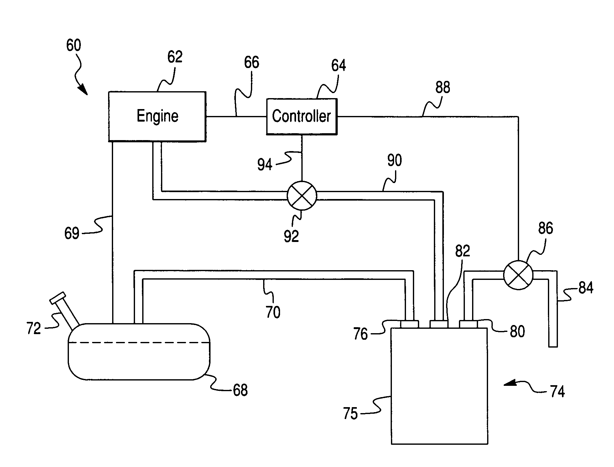 Hydrocarbon adsorption method and device for controlling evaporative emissions from the fuel storage system of motor vehicles