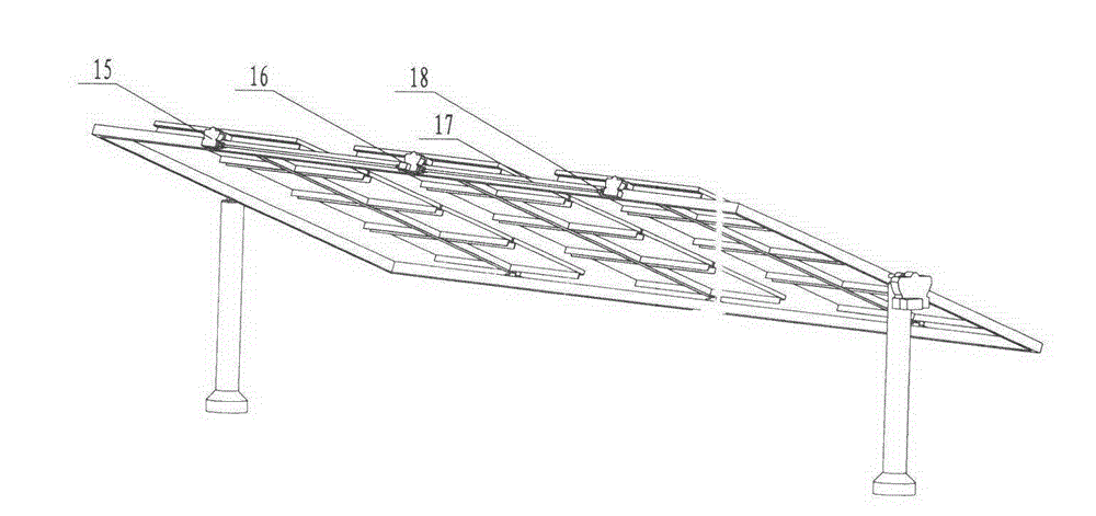 Solar energy photovoltaic double-axle array linkage tracking power generation device