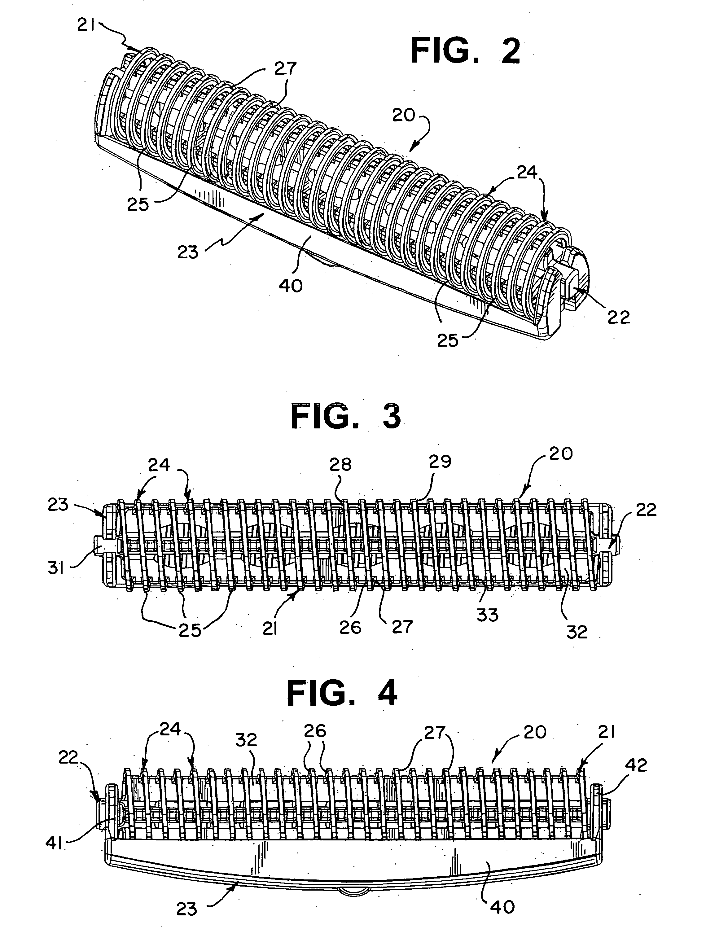 Cutting system construction for electric dry foil shavers