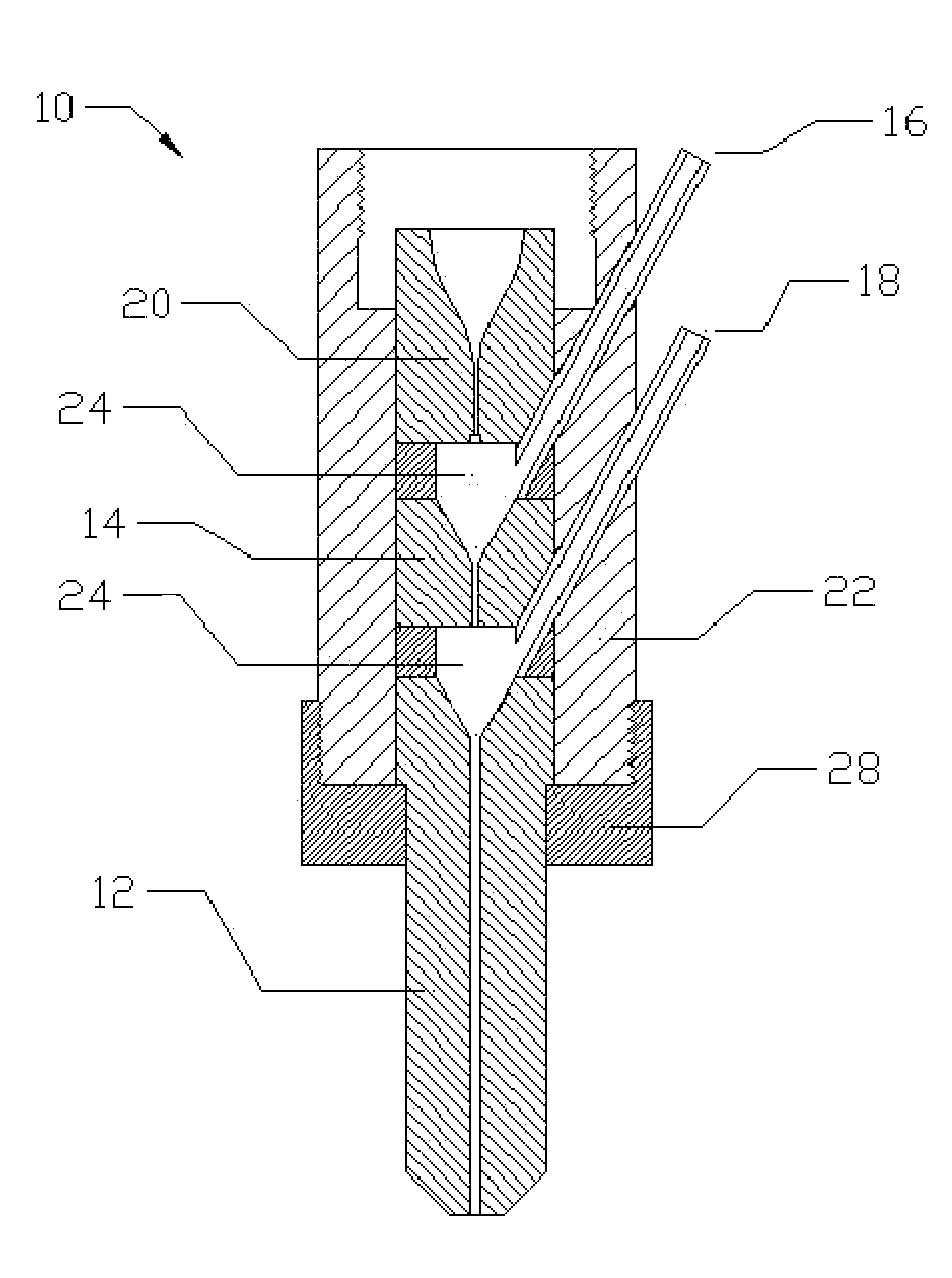 Multi-stage abrasive-liquid jet cutting head