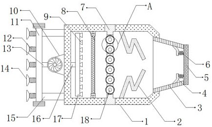 Hot air conveying device for polyester filament non-woven geotextile production equipment