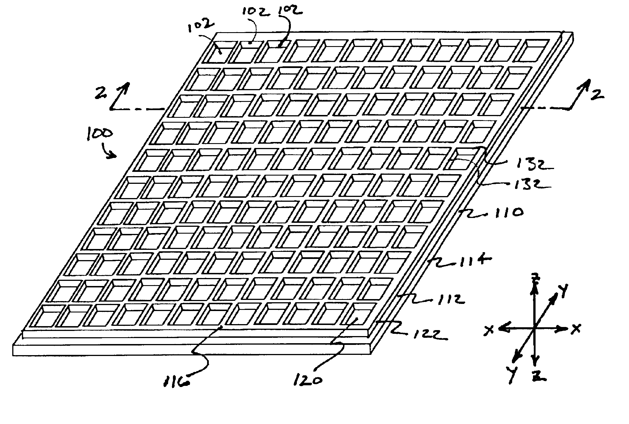 Matrix tray with tacky surfaces