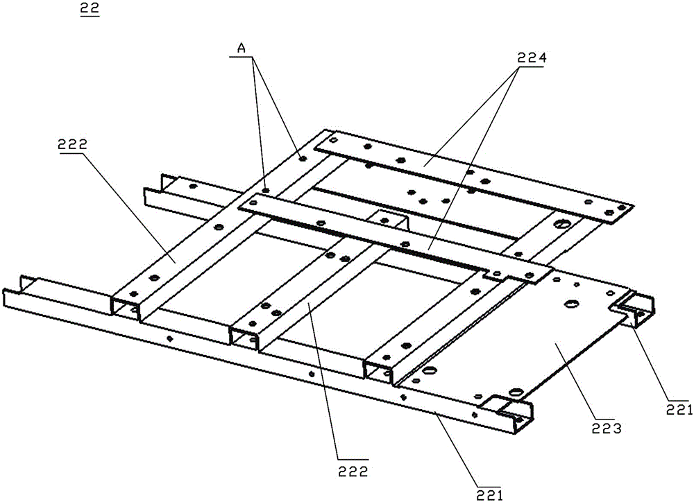 Forecabin module structure of electric four-wheel drive automobile chassis