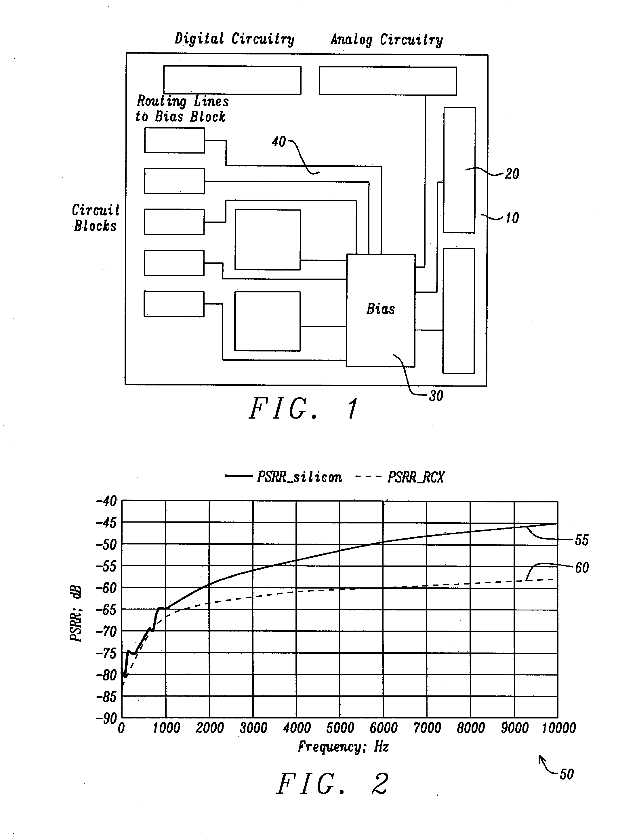 Apparatus and Method for a Voltage Regulator with Improved Power Supply Reduction Ratio (PSRR) with Reduced Parasitic Capacitance on Bias Signal Lines