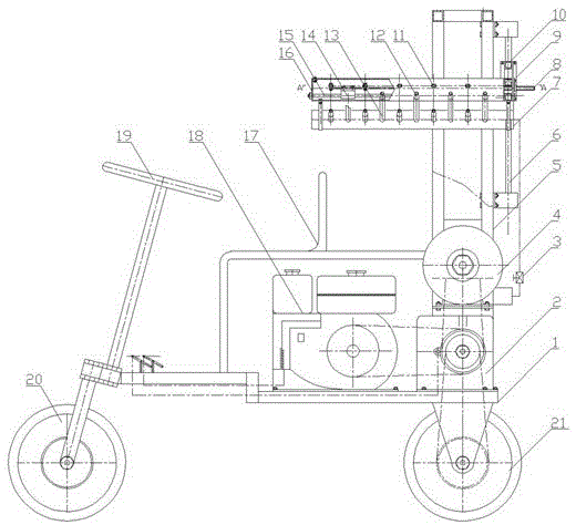 Impacted-pneumatic hybrid rice seed production pollination machine and method thereof