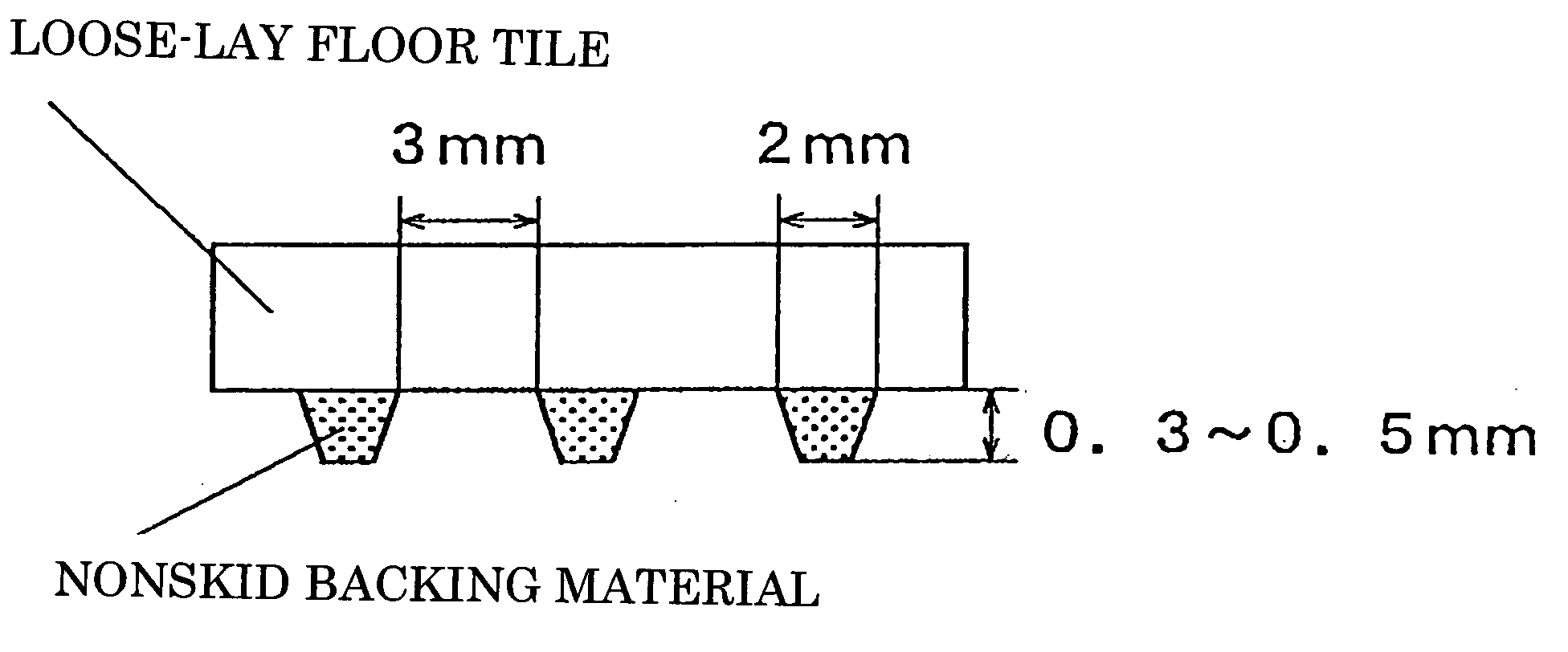 Free laying floor tile having pvc based backing material for preventing tile from slipping provided on back surface thereof