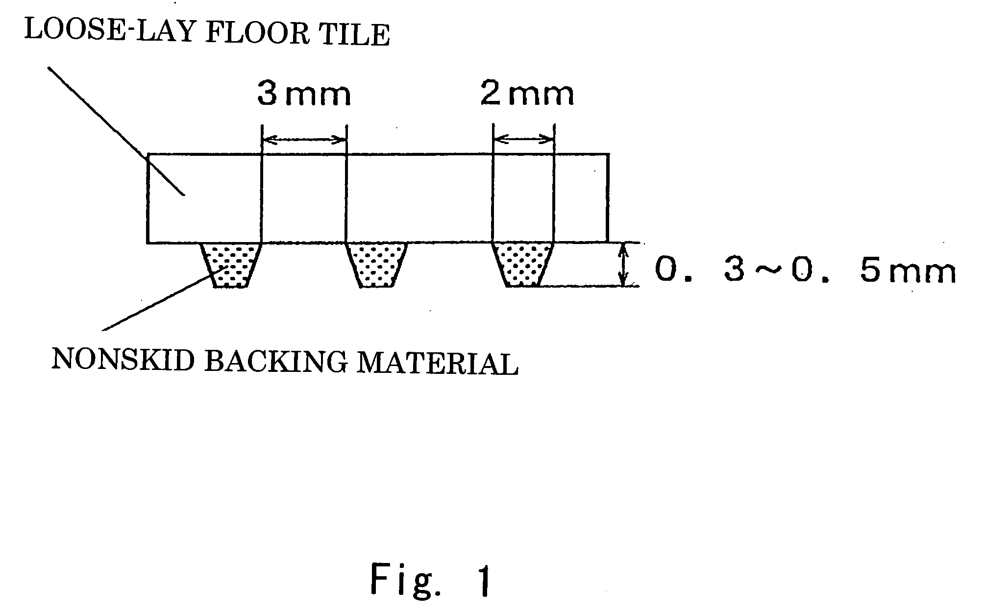 Free laying floor tile having pvc based backing material for preventing tile from slipping provided on back surface thereof