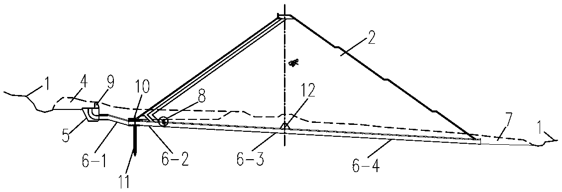 Dam structure with permanent and temporary combined multifunctional drainage box culvert and construction method thereof