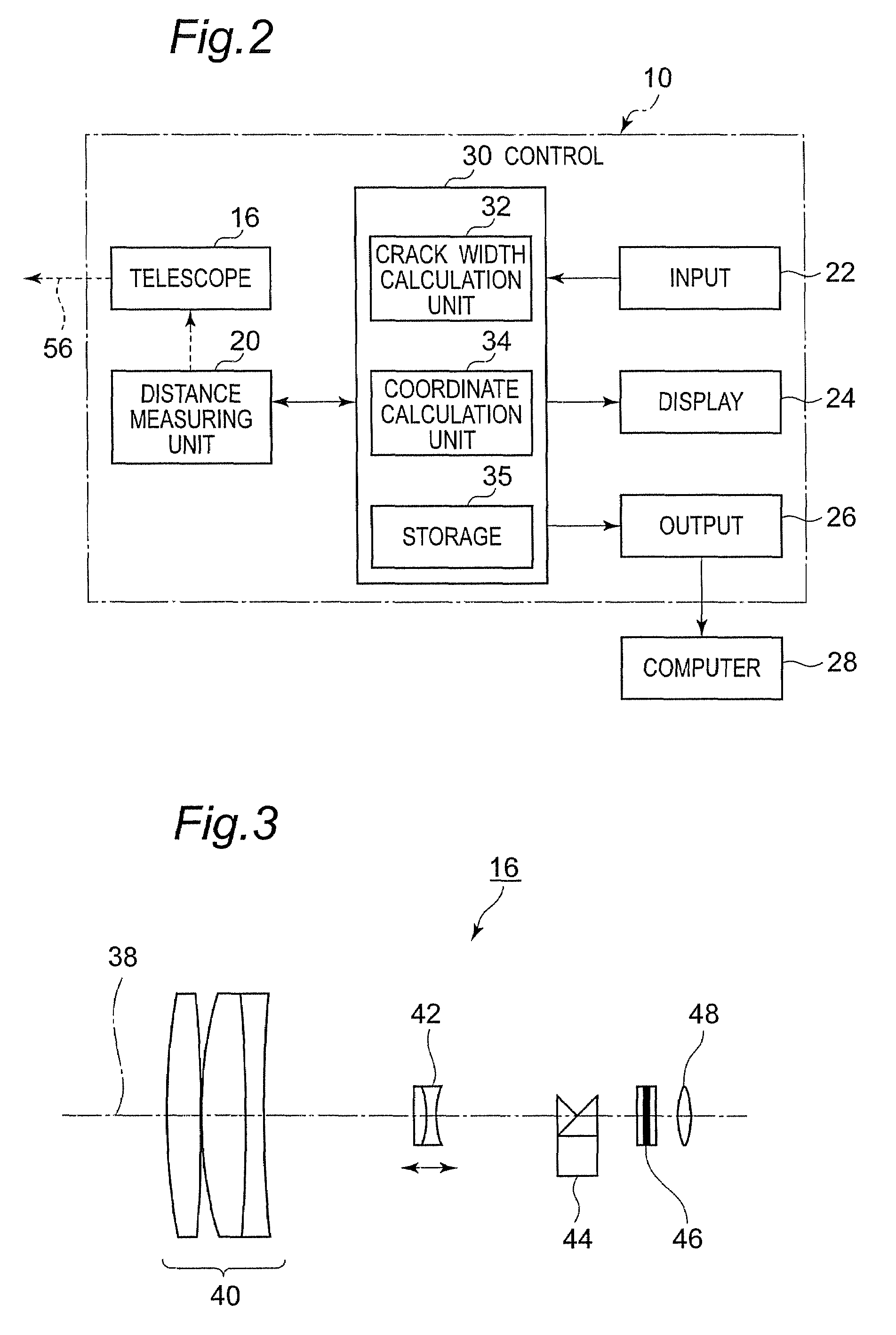 Optical device, and method of measuring the dimension of object using optical device