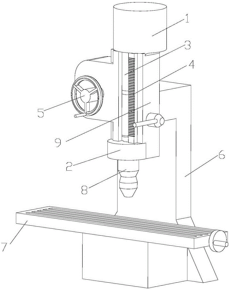 Drilling machine mechanism and drilling machine