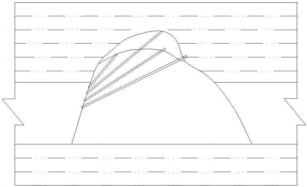 A roof collapse control method using a borehole peep to detect the caving area