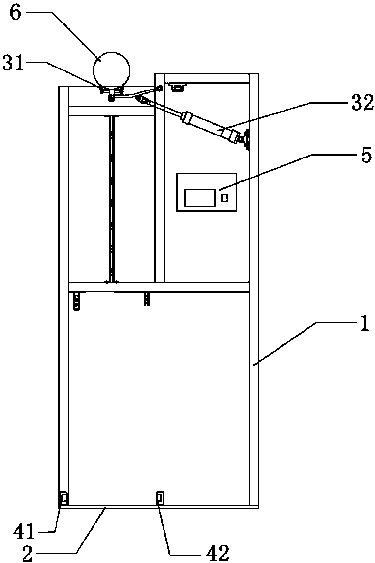 Device and method for measuring the rebound height of a sphere