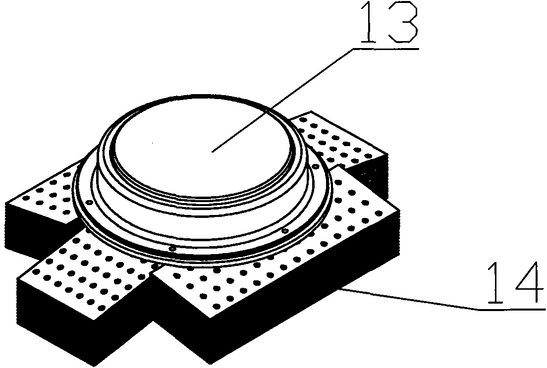 Large-power LED (light emitting diode) integrated light distribution and radiating device