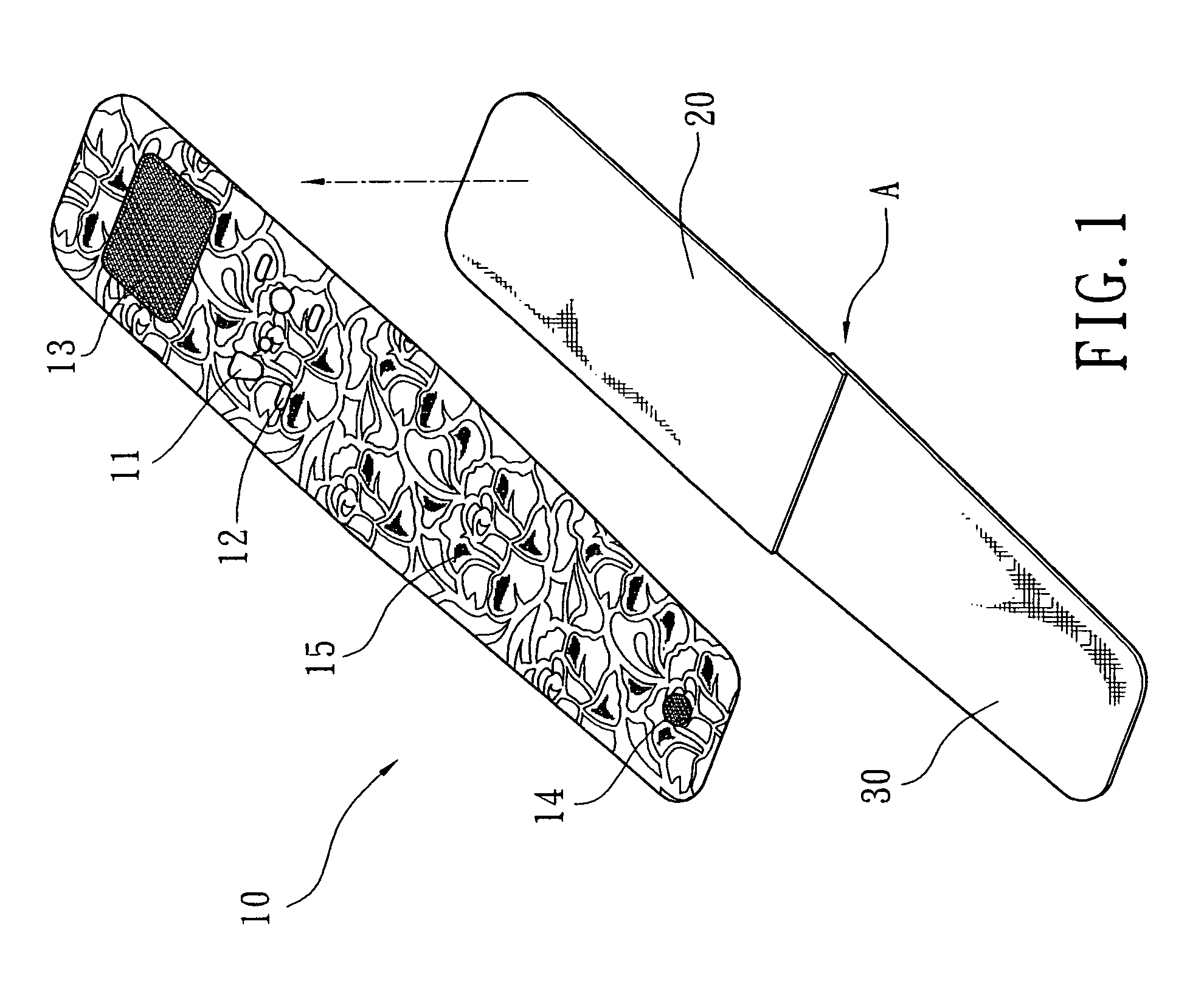 Stamp structure of a pattern on a surface of wrist band of a haemonamometer