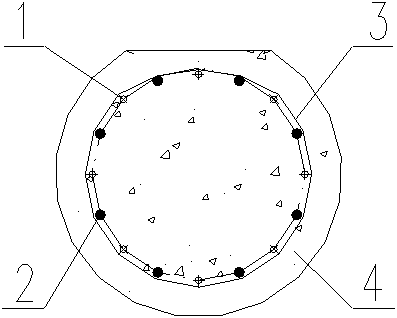 Concrete circular pile and processing method thereof