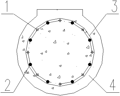 Concrete circular pile and processing method thereof