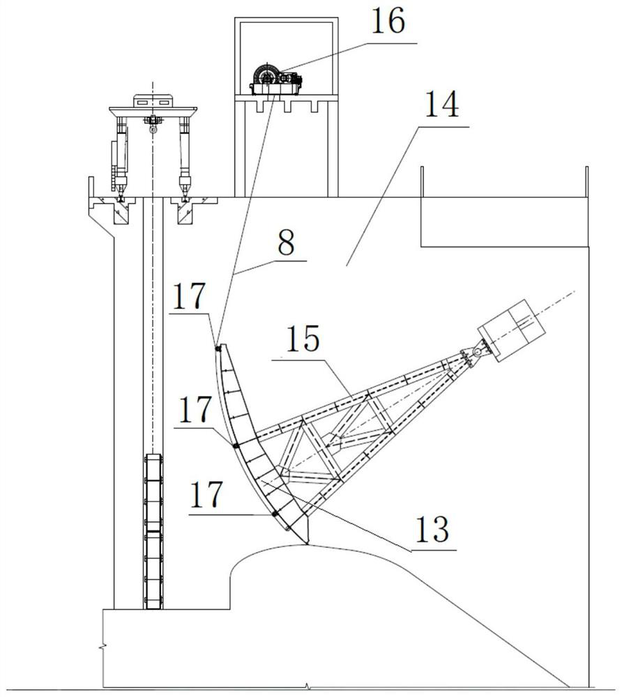Tooth type guide device for steel wire rope of top-exposed type radial gate and mounting structure of tooth type guide device