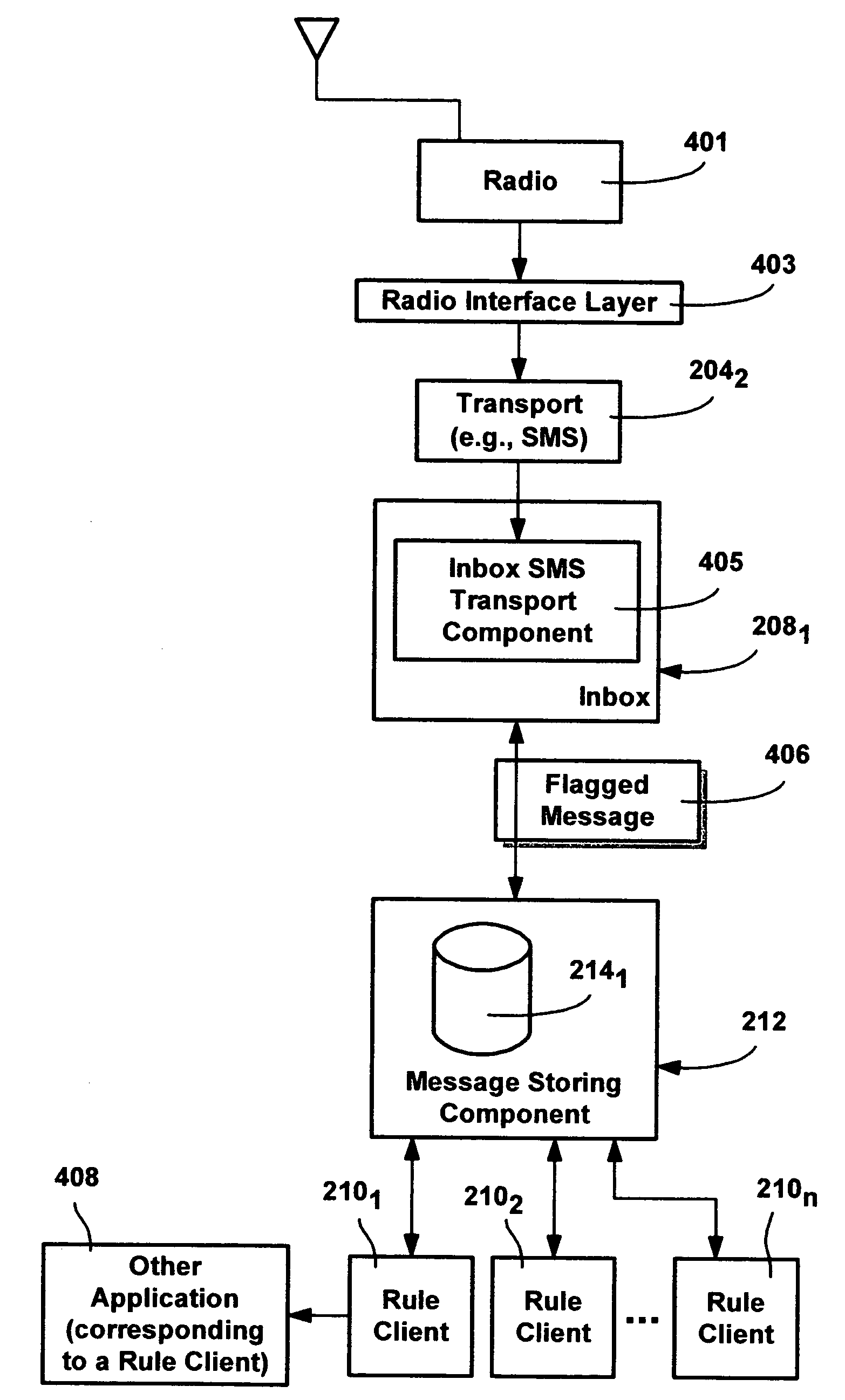 Rules interface for implementing message rules on a mobile computing device