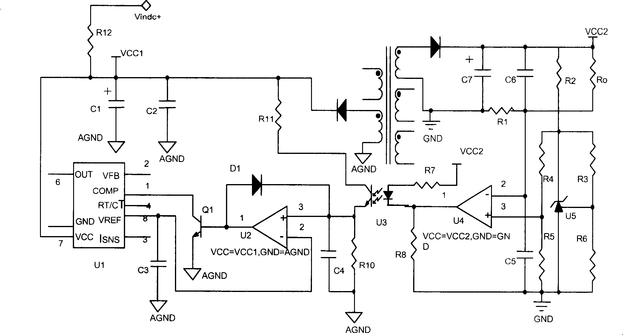 Multiple output power supply