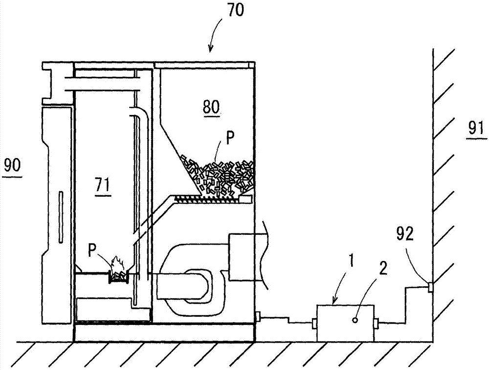 Emergency power supply device for pellet stove, and pellet stove incorporating emergency power supply device