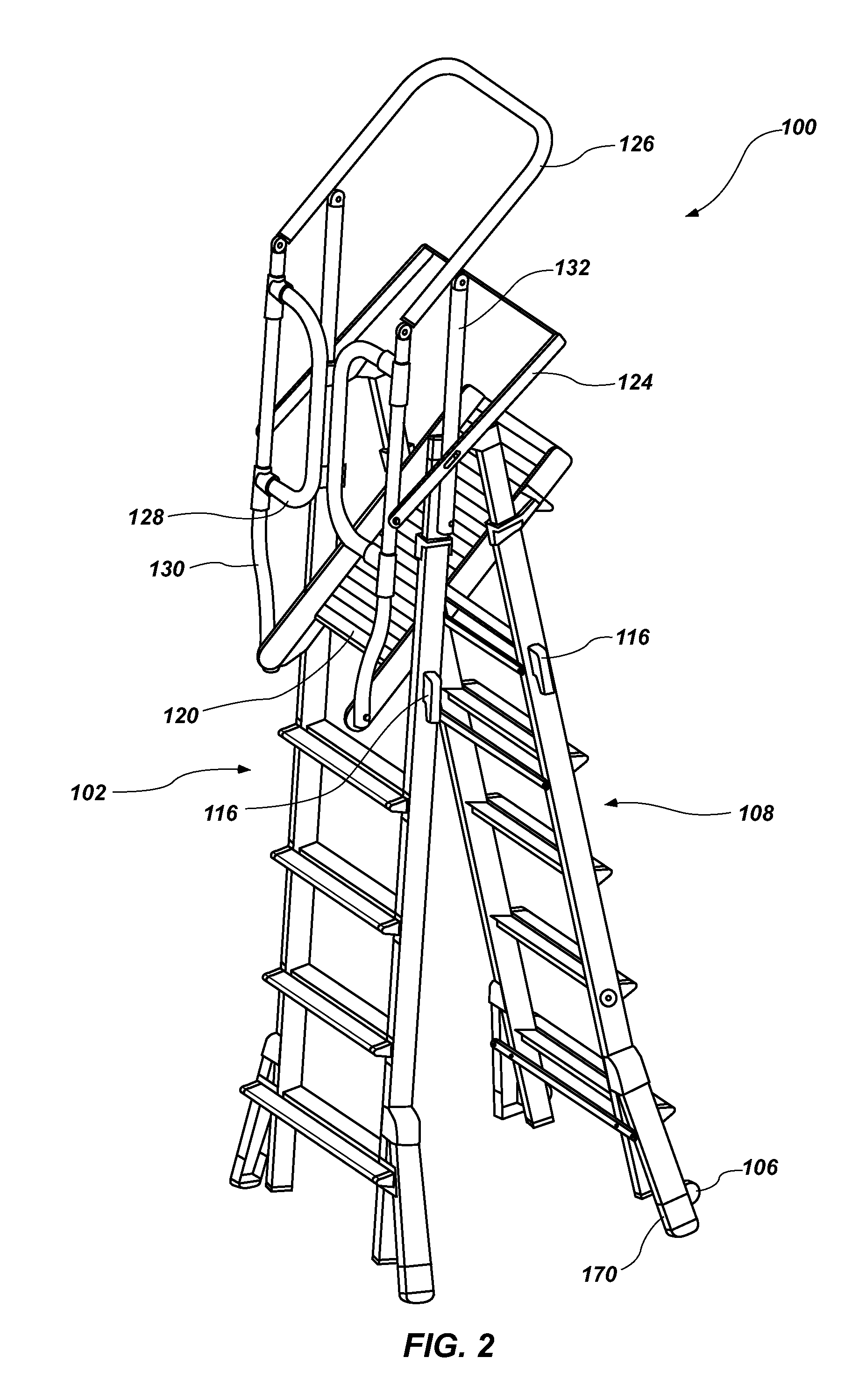 Elevated working platform and related methods